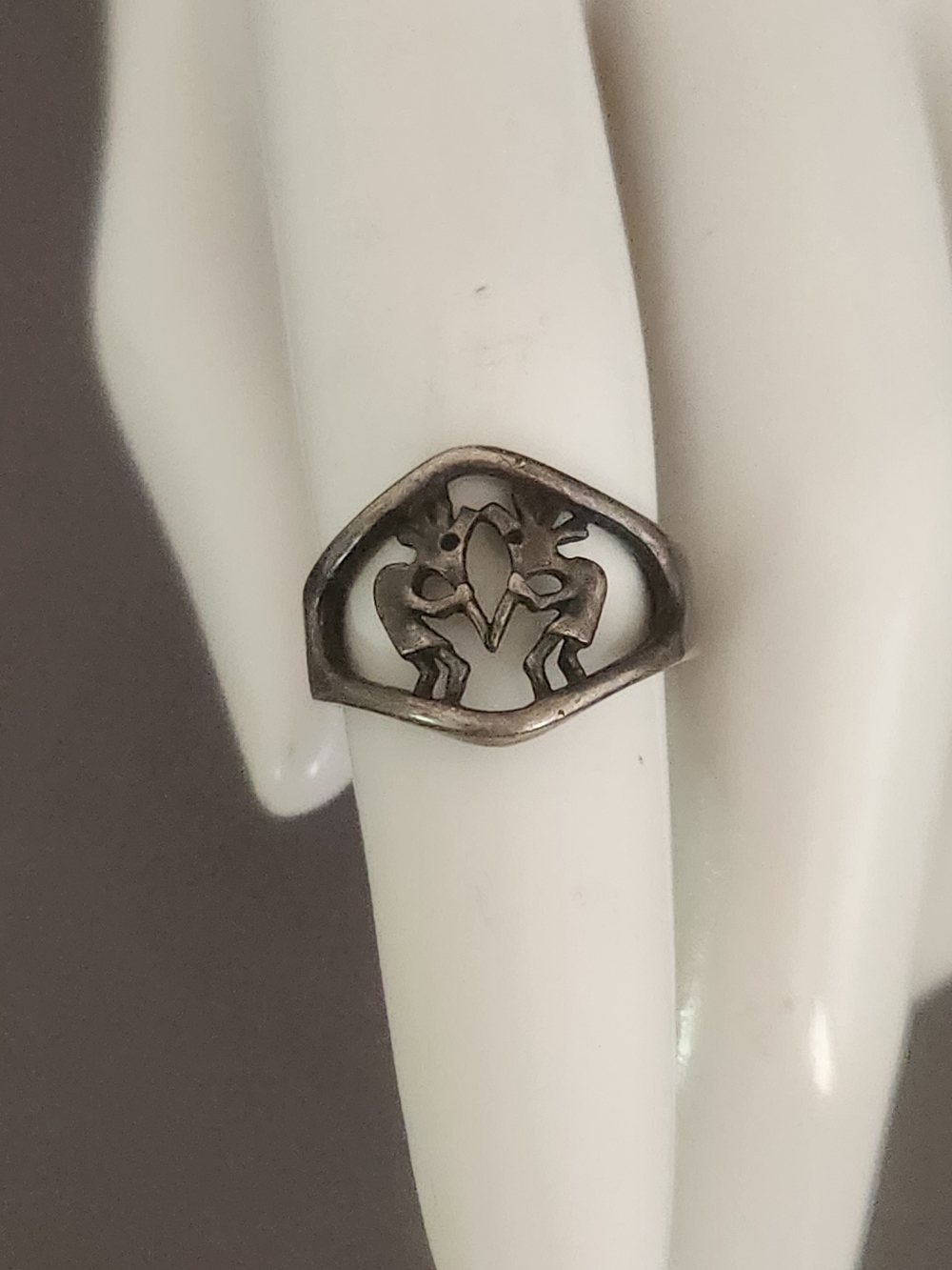 Sterling Silver Kokopelli Double Figure Ring